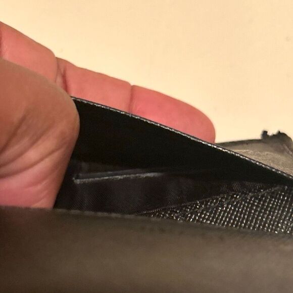 Prada Trifold Key Holder Card Wallet Black Leather Keycase Minimalist Luxury - Picture 9 of 13